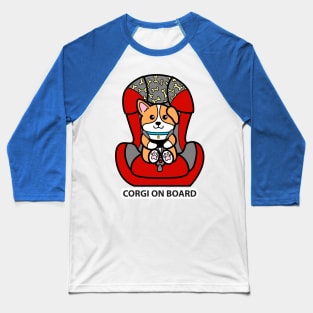 Corgi On Board Baseball T-Shirt